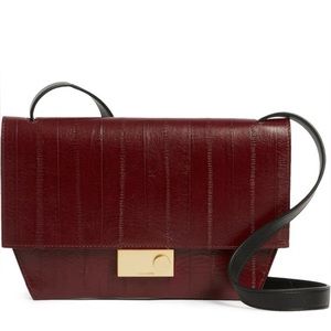 Like New. All Saints Harley Eel Embossed Leather Crossbody Bag